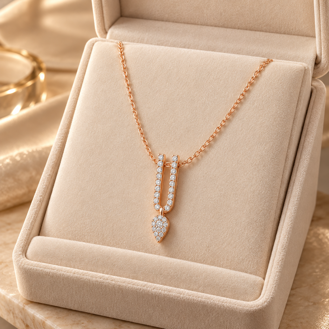 0.437 CTW Diamond U-Drop Pendant Necklace in 14K & 18K Gold