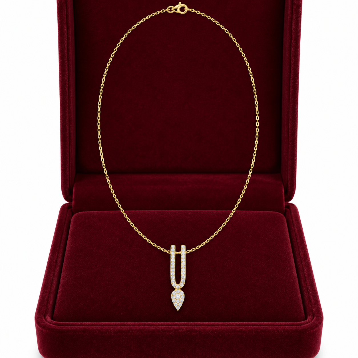 0.437 CTW Diamond U-Drop Pendant Necklace in 14K & 18K Gold