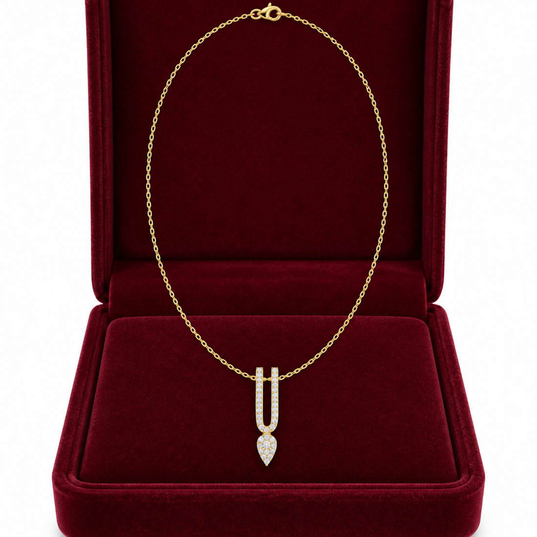 0.437 CTW Diamond U-Drop Pendant Necklace in 14K & 18K Gold