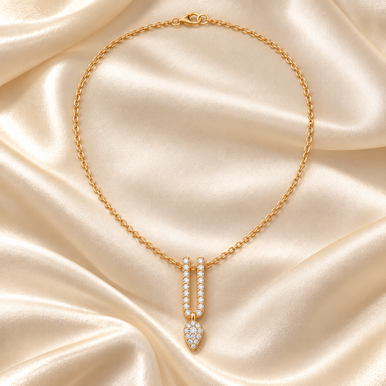 0.437 CTW Diamond U-Drop Pendant Necklace in 14K & 18K Gold
