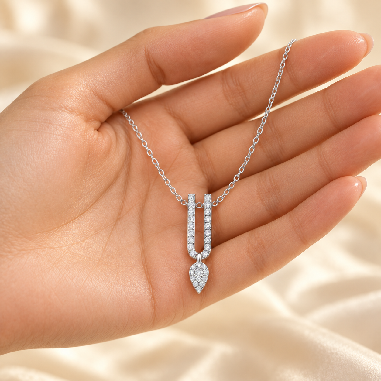 0.437 CTW Diamond U-Drop Pendant Necklace in 14K & 18K Gold