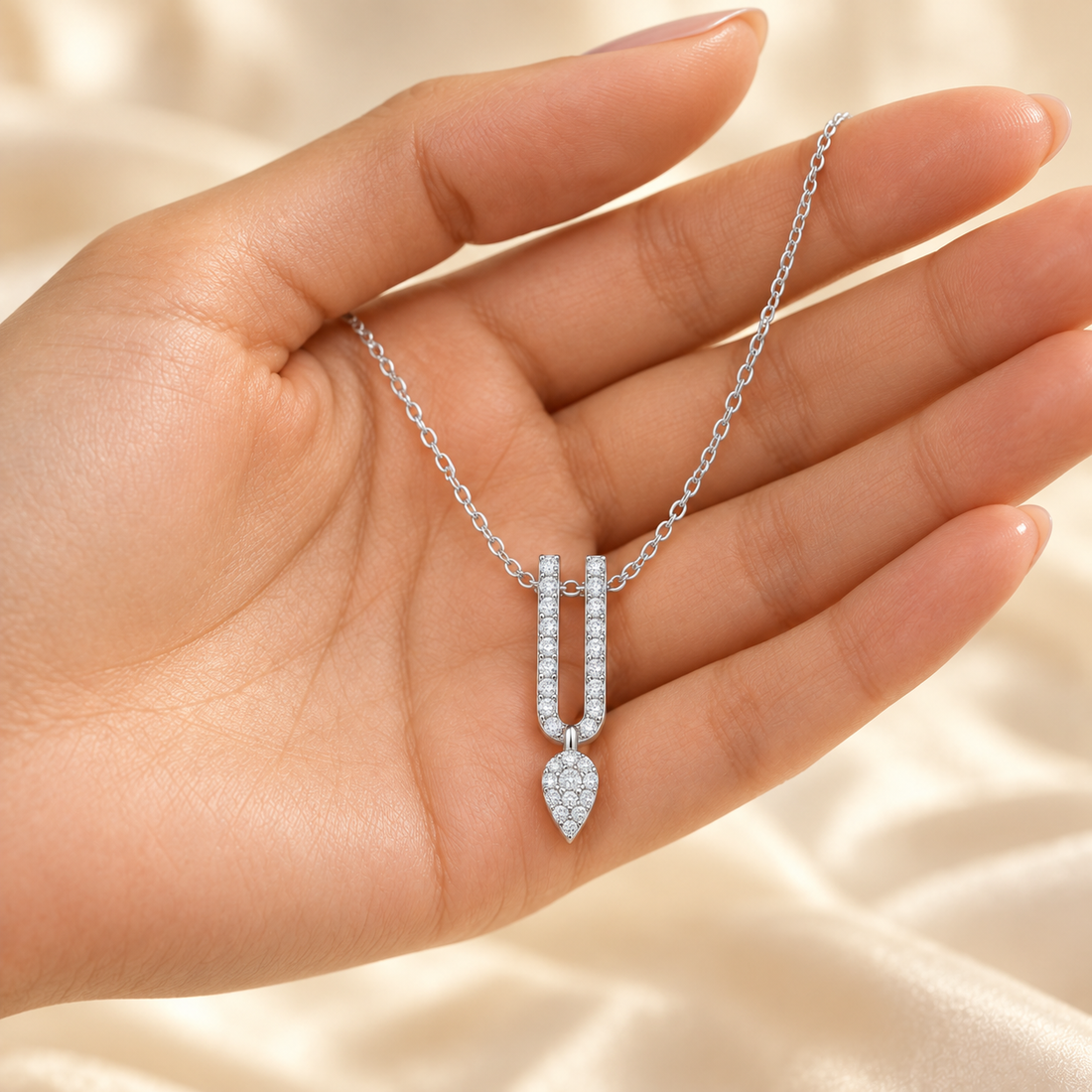 0.437 CTW Diamond U-Drop Pendant Necklace in 14K & 18K Gold