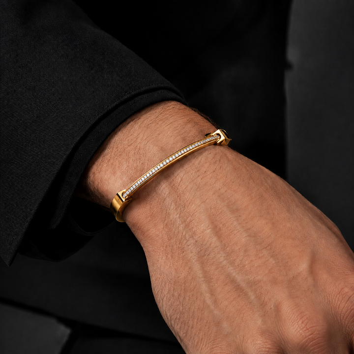 0.55 CTW Diamond Men’s Cuff Bracelet  in 14K & 18K Gold