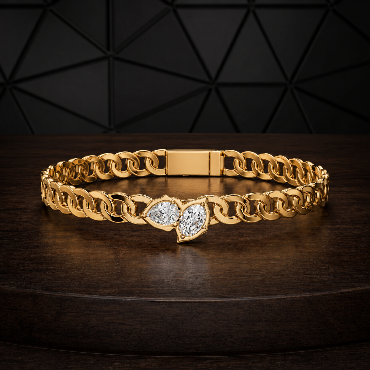1.03 CTW Pear & Oval Diamond Men’s Bracelet in 14K & 18K Gold