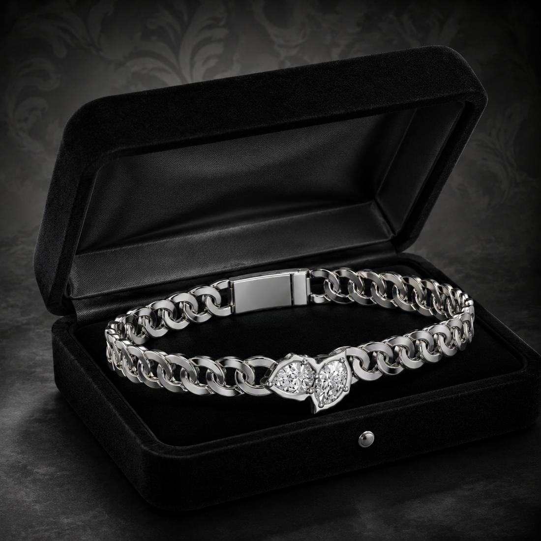 1.03 CTW Pear & Oval Diamond Men’s Bracelet in 14K & 18K Gold
