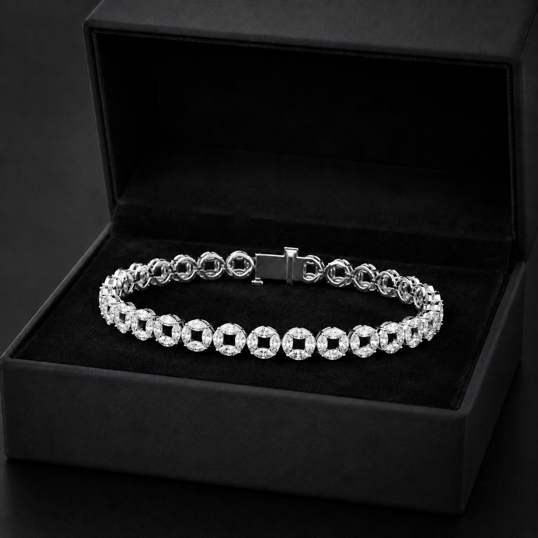 3.40 CTW Marquise Diamond Men’s Bracelet in 14K & 18K Gold