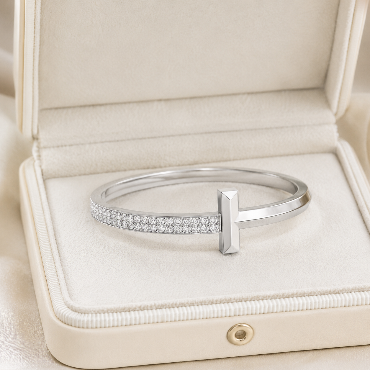2.58 CTW Pavé Round Diamond Men’s Cuff Bracelet in 14K & 18K Gold