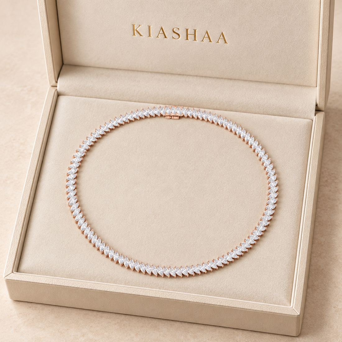 18.60 CTW Marquise Diamond Tennis Necklace in 14K & 18K Gold