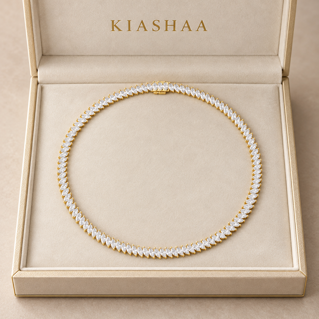 18.60 CTW Marquise Diamond Tennis Necklace in 14K & 18K Gold