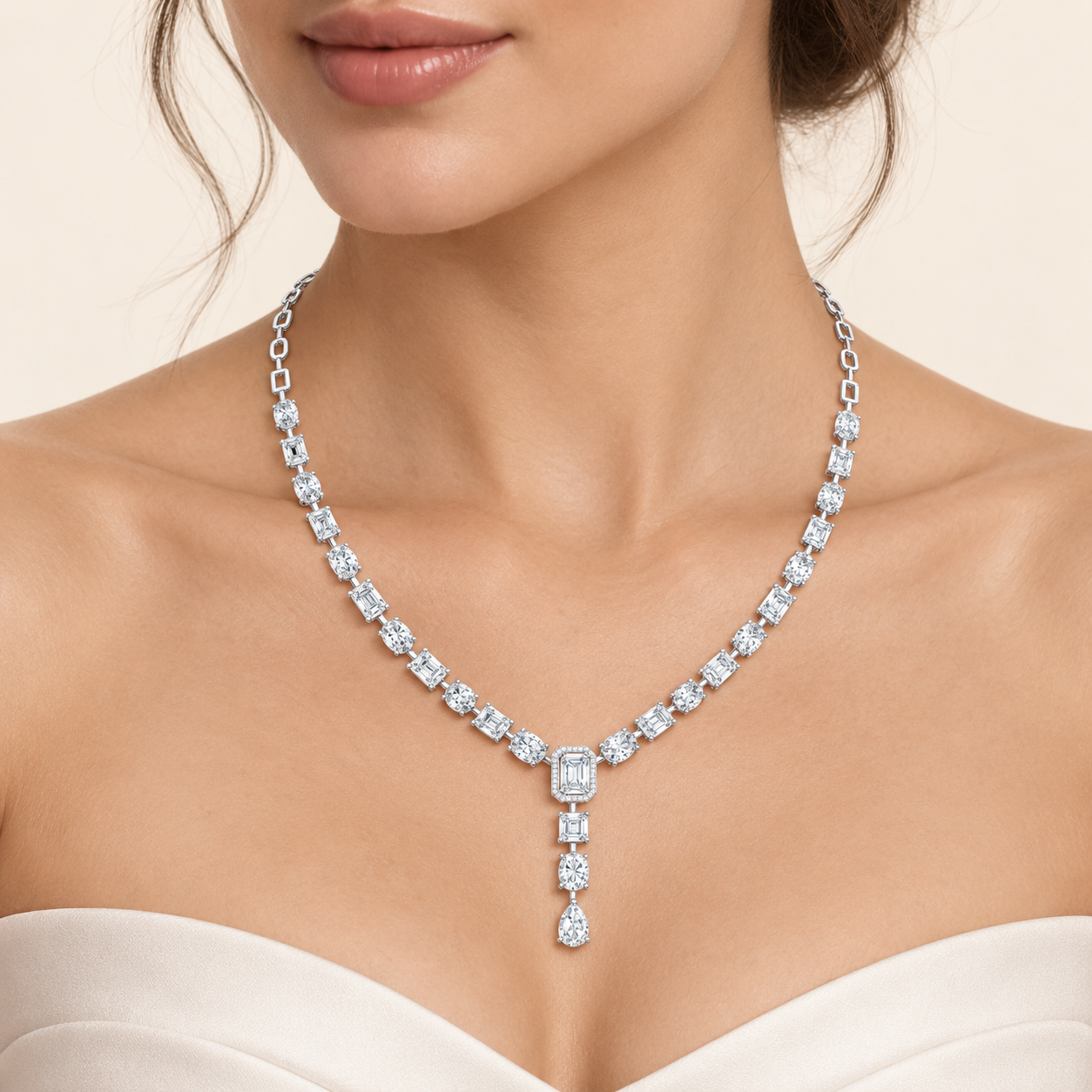 21.18 CTW Multi-Shape Diamond Y Necklace in 14K & 18K Gold