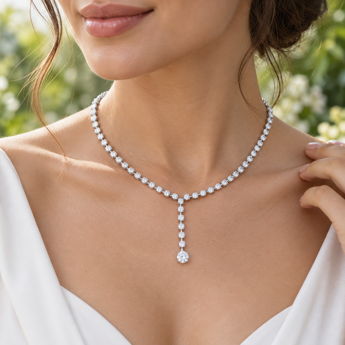 27.65 CTW Round Diamond Y Necklace in 14K & 18K Gold  2. Product Description