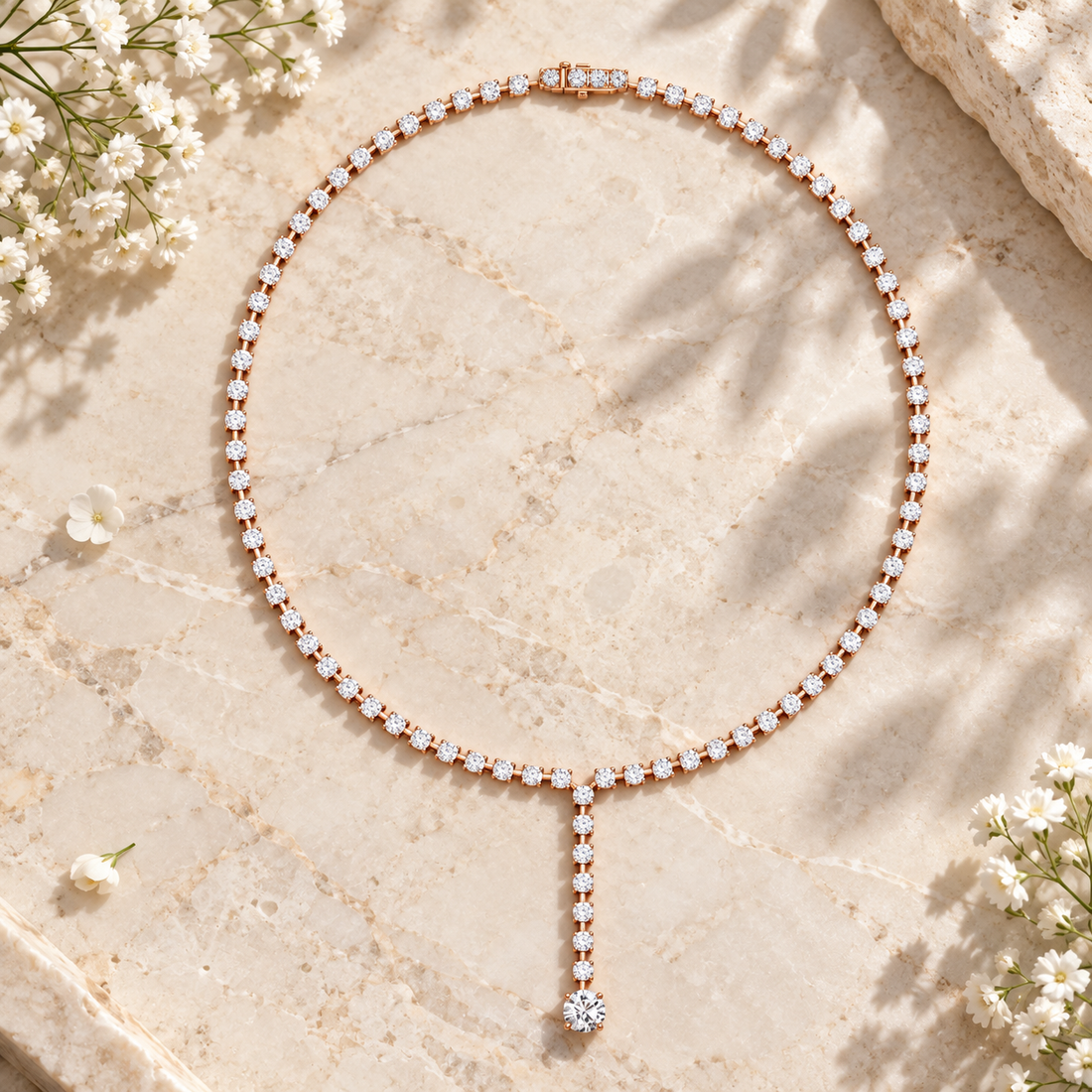 27.65 CTW Round Diamond Y Necklace in 14K & 18K Gold  2. Product Description