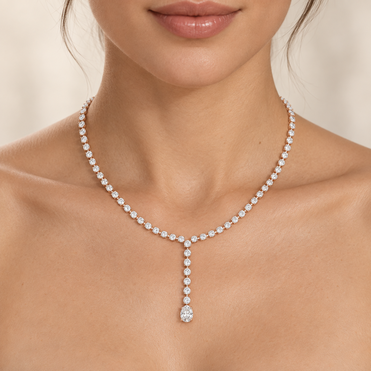 15.40 CTW Graduated Oval Diamond Y Necklace in 14K & 18K Gold