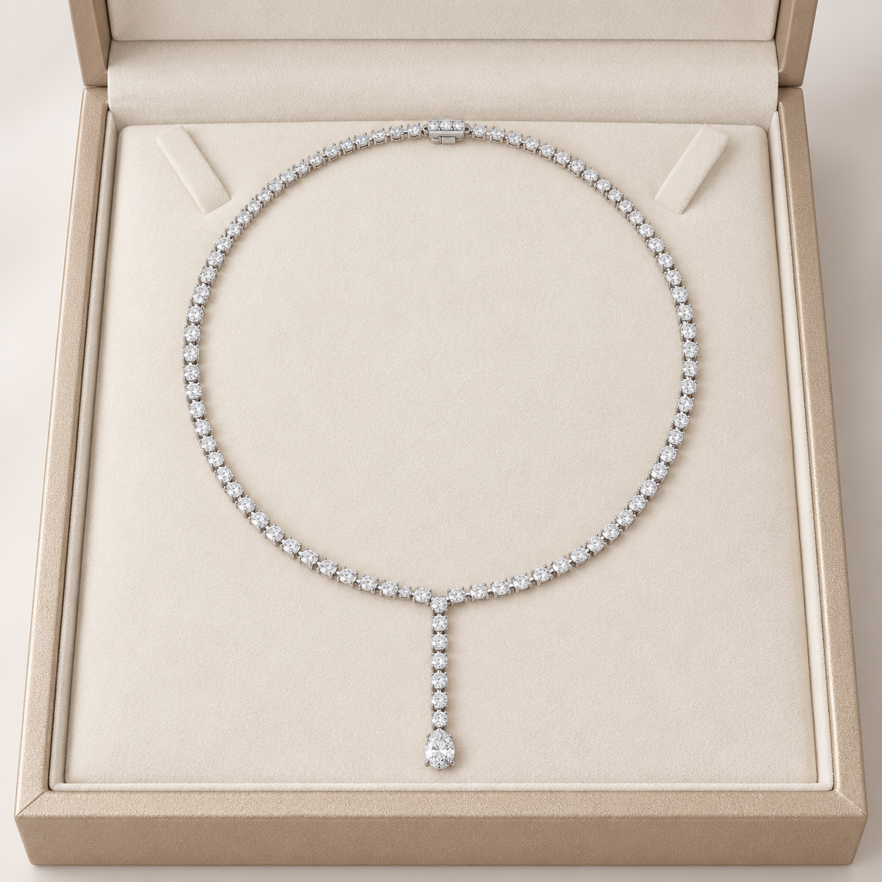 15.40 CTW Graduated Oval Diamond Y Necklace in 14K & 18K Gold
