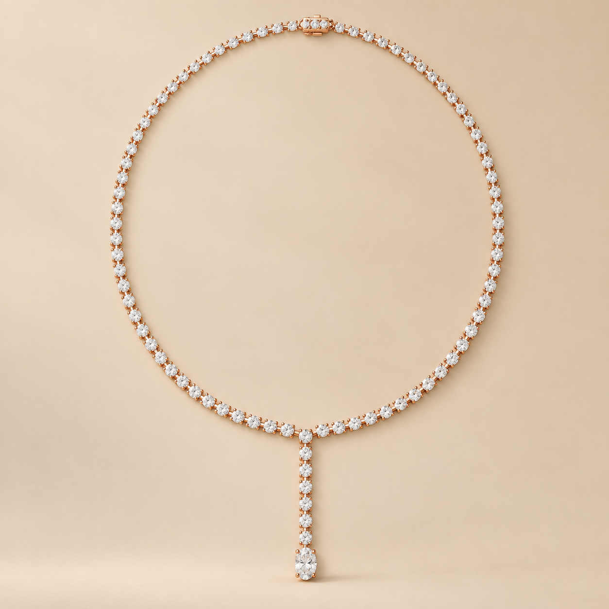 15.40 CTW Graduated Oval Diamond Y Necklace in 14K & 18K Gold