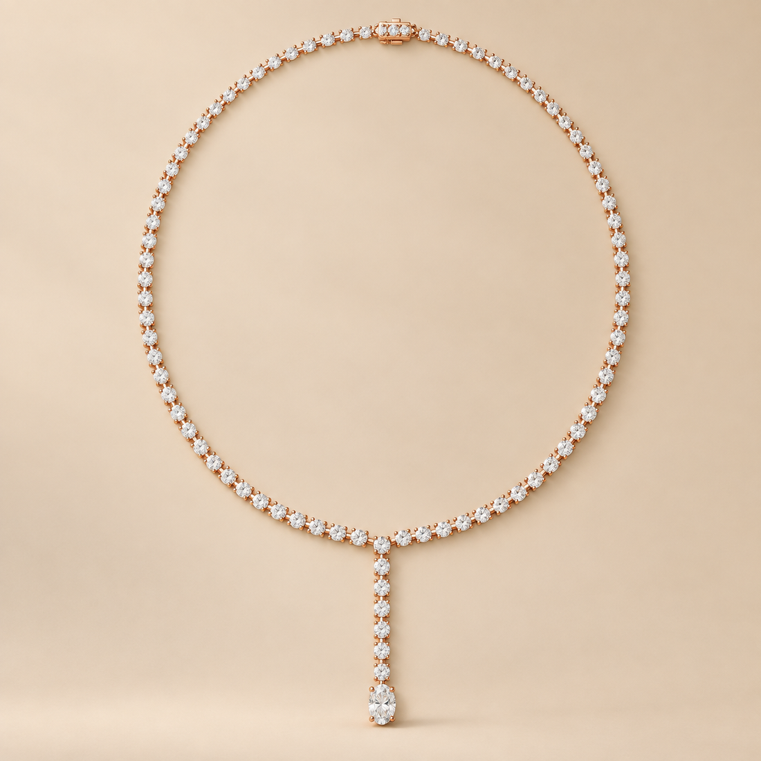 15.40 CTW Graduated Oval Diamond Y Necklace in 14K & 18K Gold