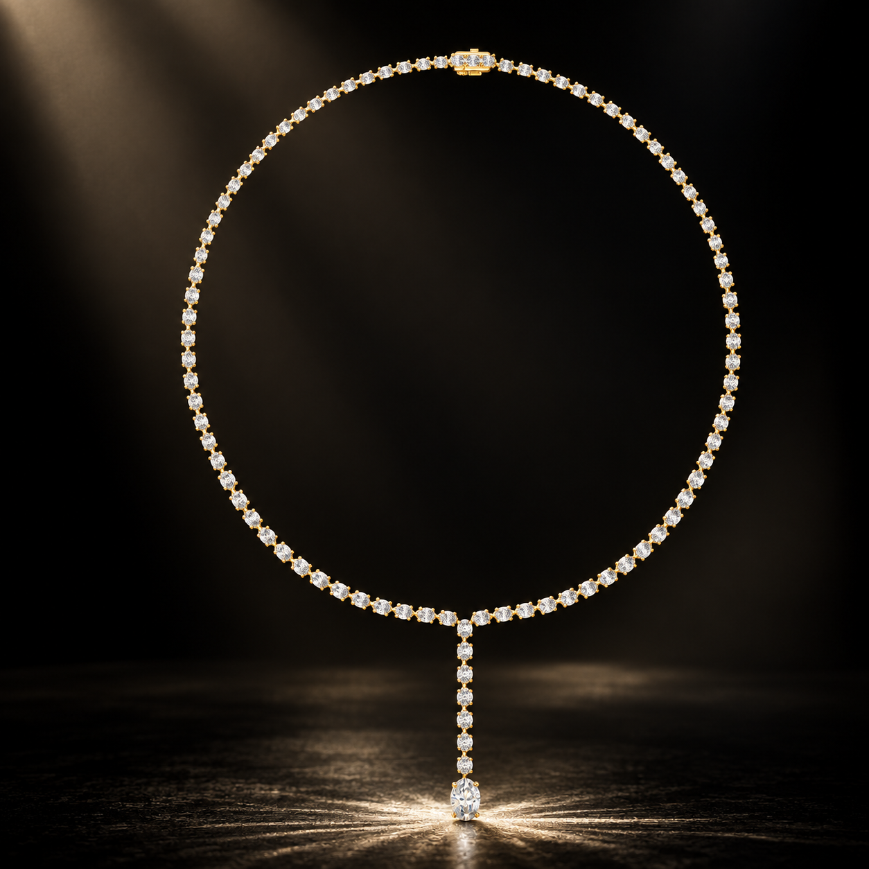 15.40 CTW Graduated Oval Diamond Y Necklace in 14K & 18K Gold