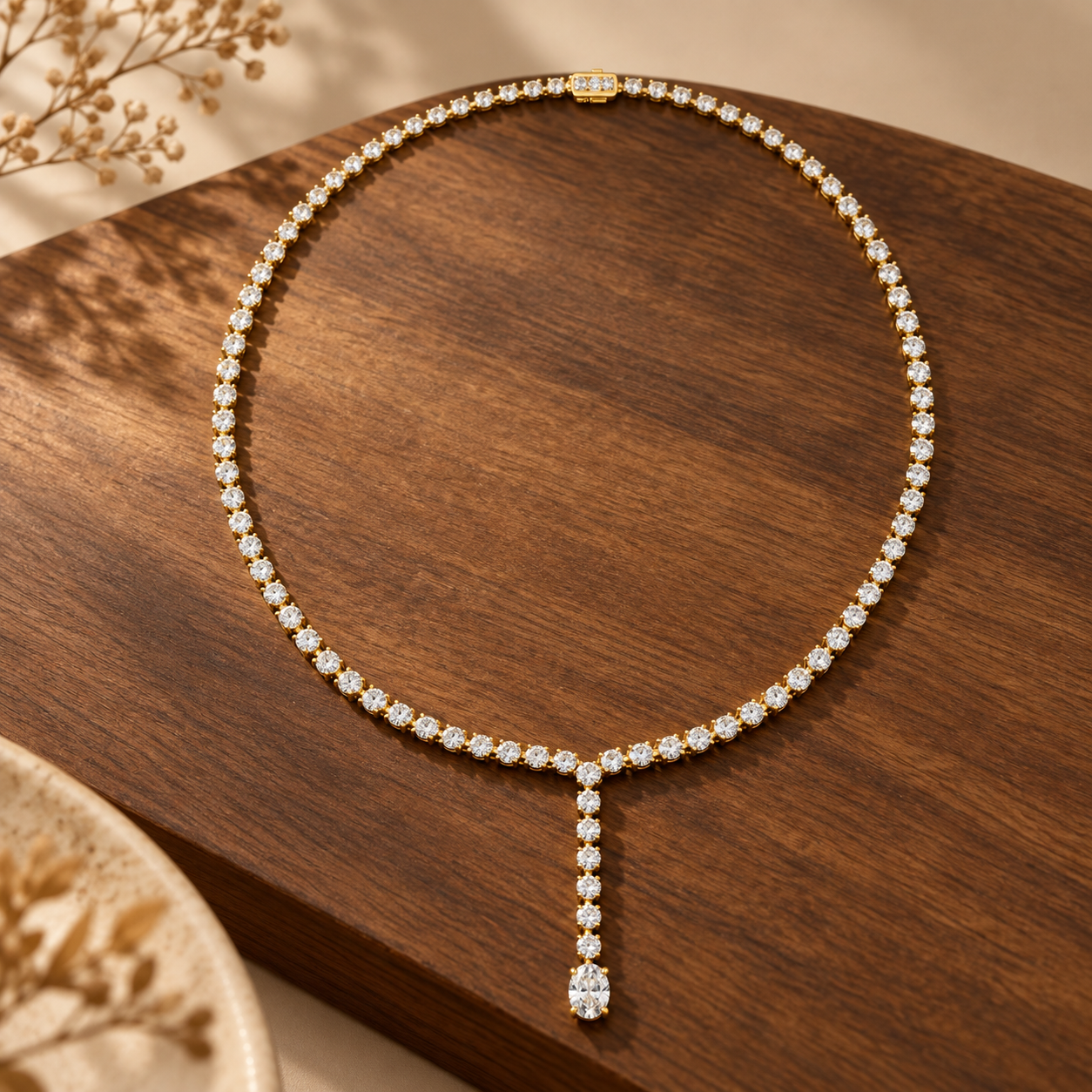 15.40 CTW Graduated Oval Diamond Y Necklace in 14K & 18K Gold