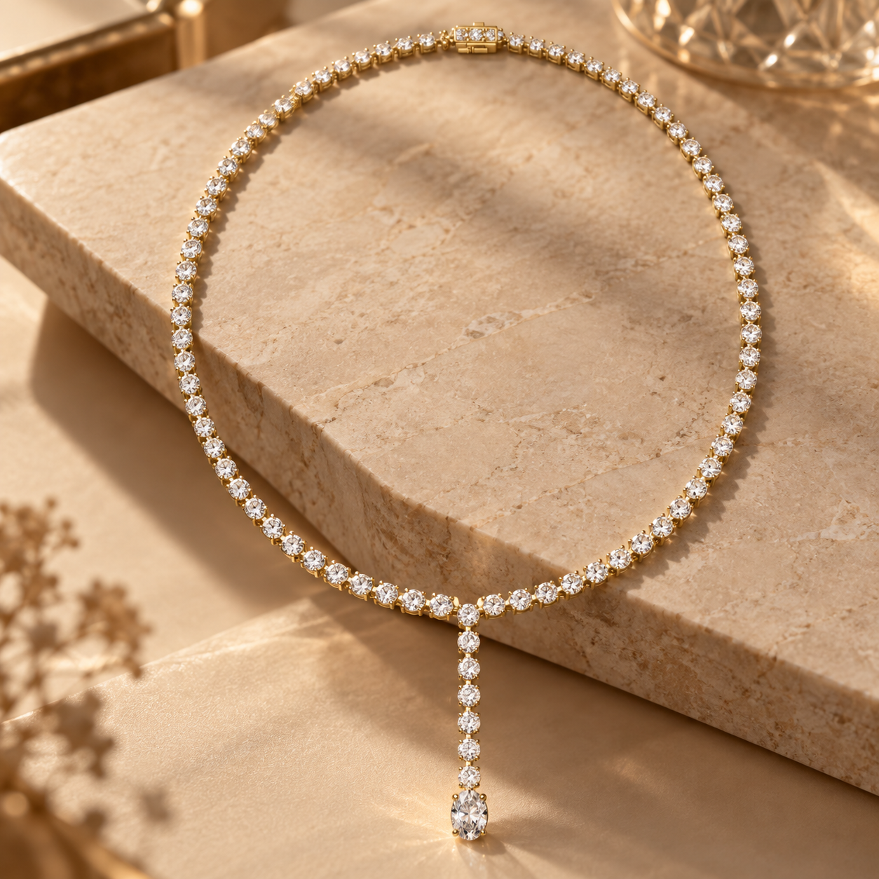 15.40 CTW Graduated Oval Diamond Y Necklace in 14K & 18K Gold