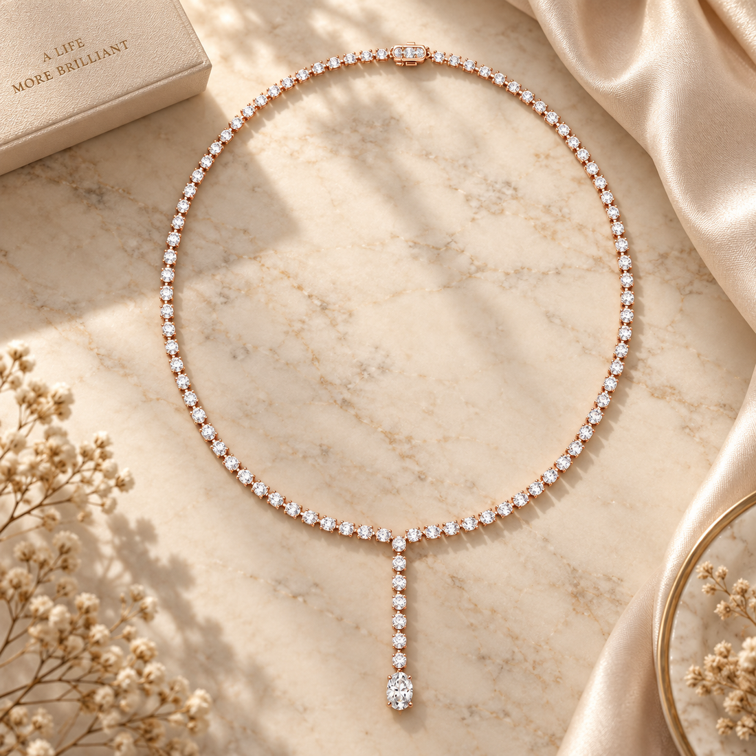 15.40 CTW Graduated Oval Diamond Y Necklace in 14K & 18K Gold