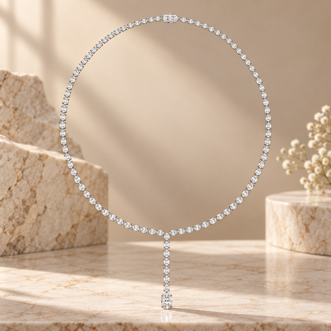 15.40 CTW Graduated Oval Diamond Y Necklace in 14K & 18K Gold