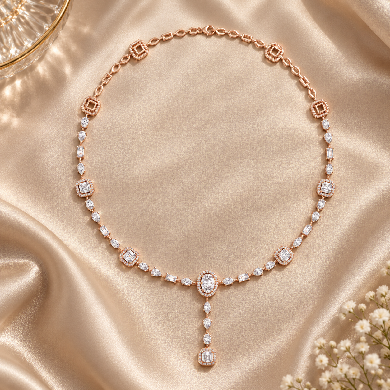 12.06 CTW Multi-Shape Diamond Y Necklace in 14K & 18K Gold