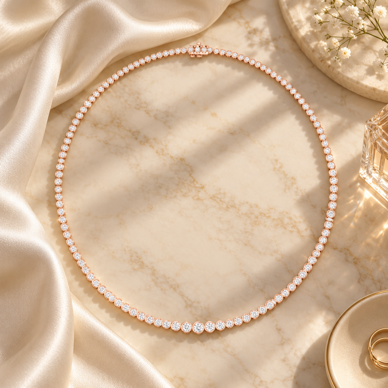 11.01 CTW Graduated Round Diamond Necklace in 14K & 18K Gold