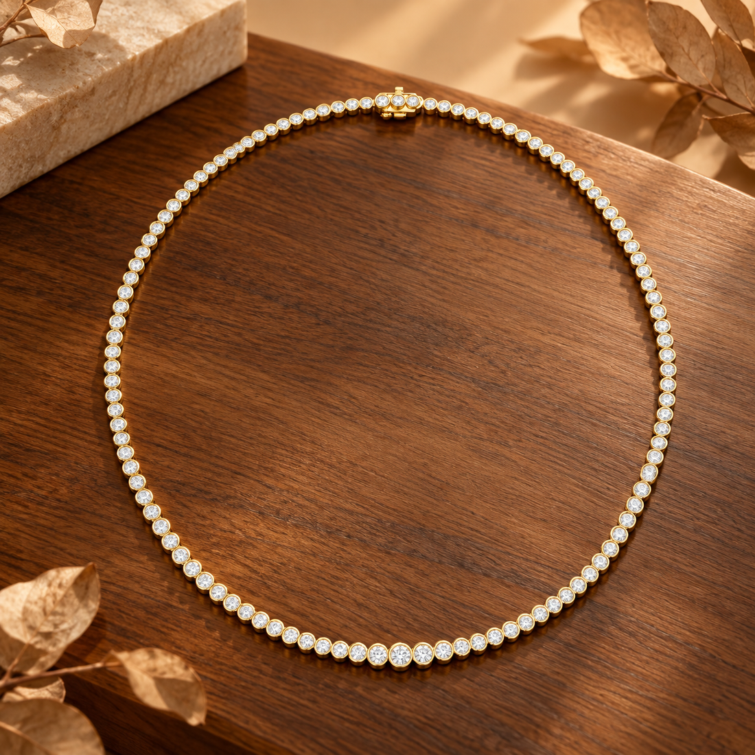 11.01 CTW Graduated Round Diamond Necklace in 14K & 18K Gold