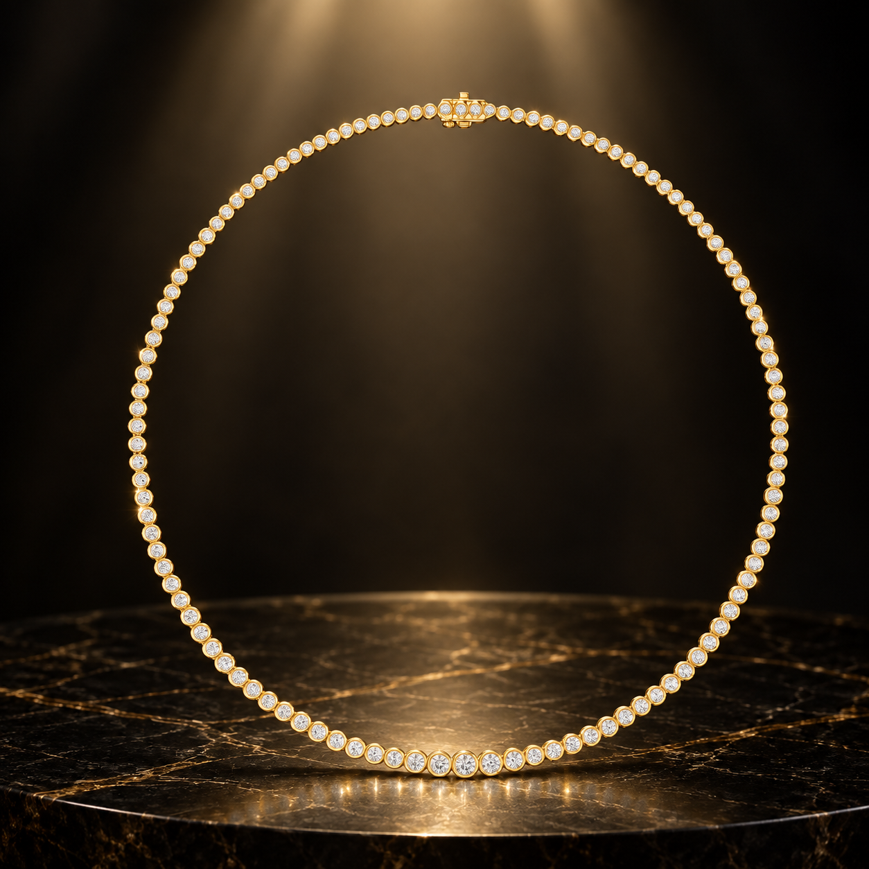 11.01 CTW Graduated Round Diamond Necklace in 14K & 18K Gold