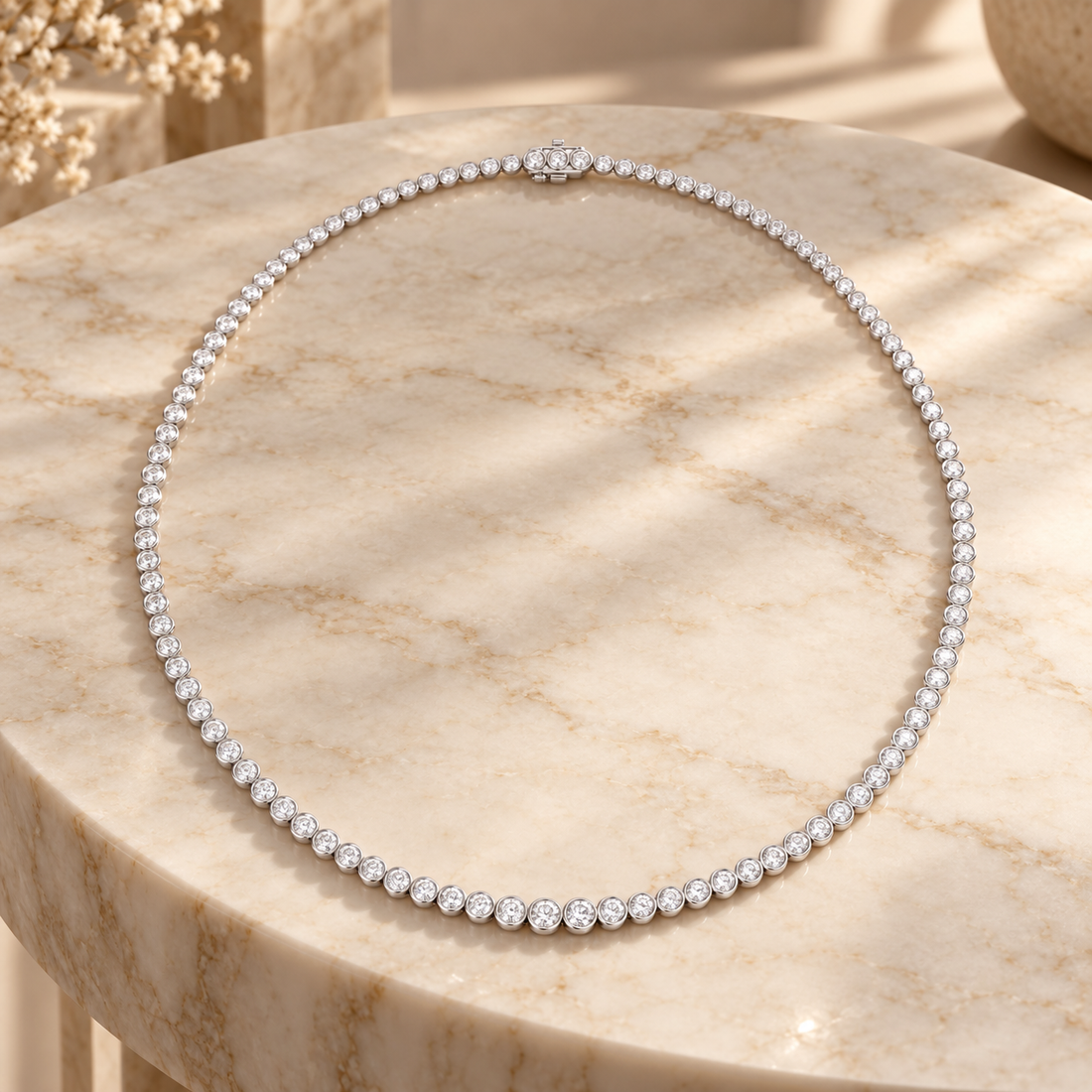11.01 CTW Graduated Round Diamond Necklace in 14K & 18K Gold
