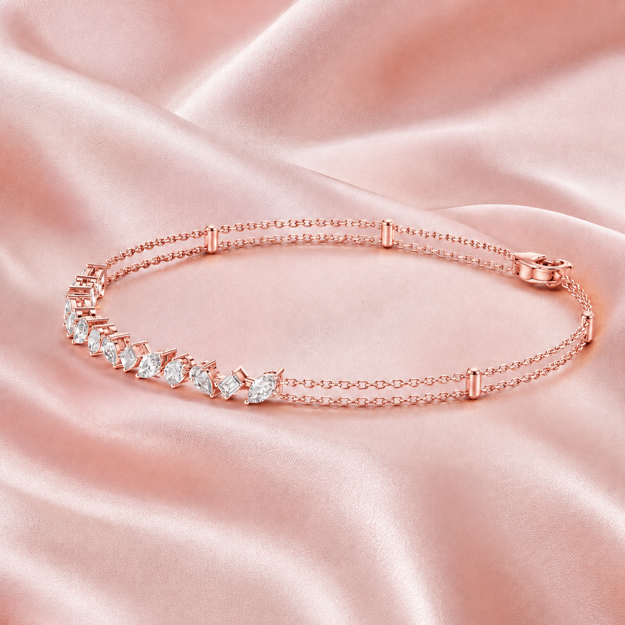 1.50 CTW Multi-Shape Diamond Bracelet in 14K & 18K Gold