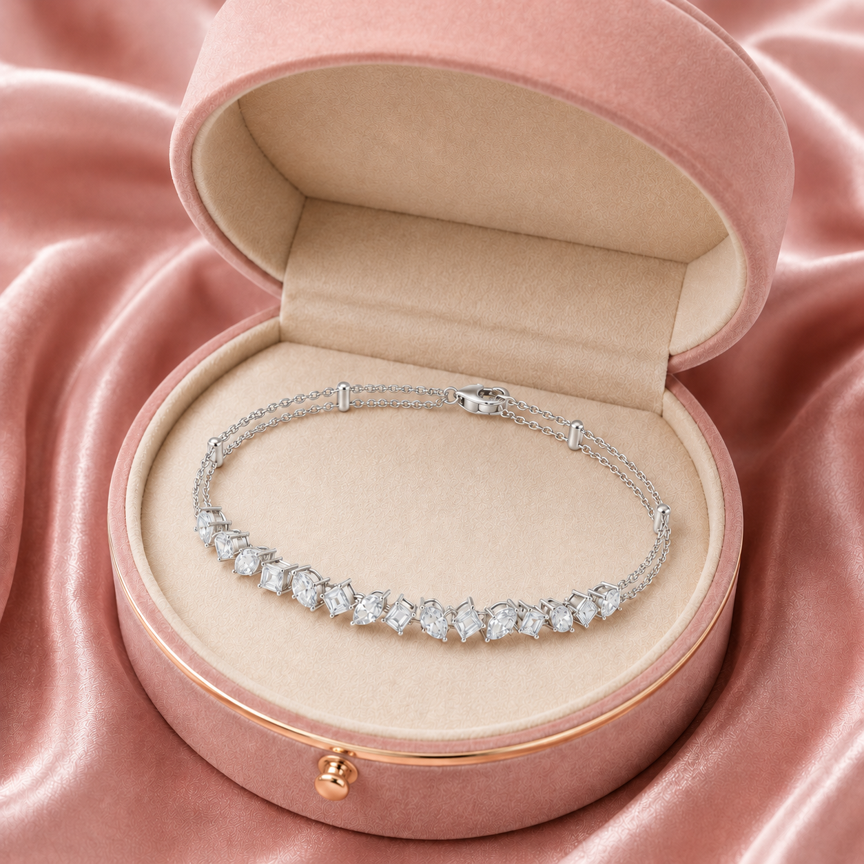 1.50 CTW Multi-Shape Diamond Bracelet in 14K & 18K Gold