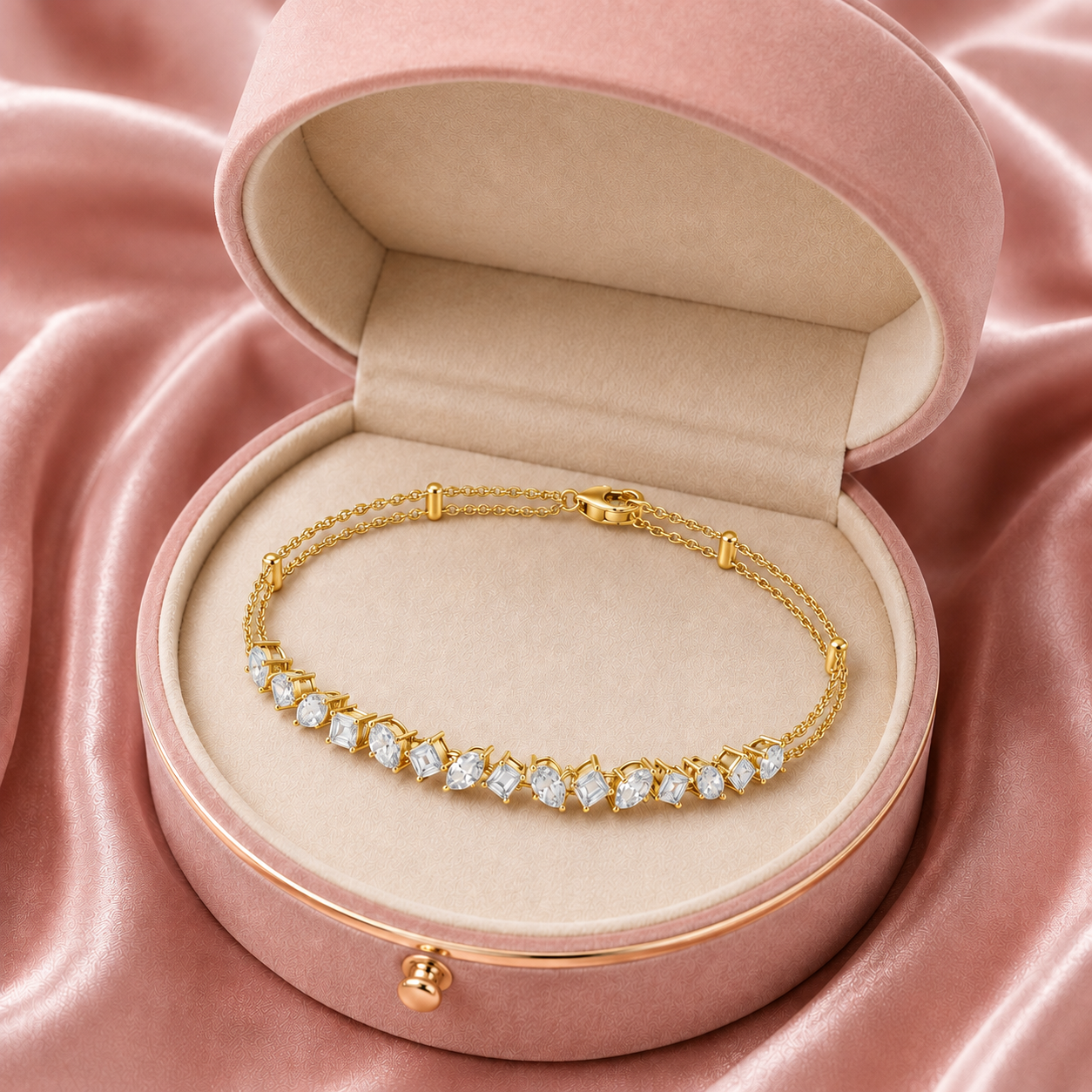1.50 CTW Multi-Shape Diamond Bracelet in 14K & 18K Gold