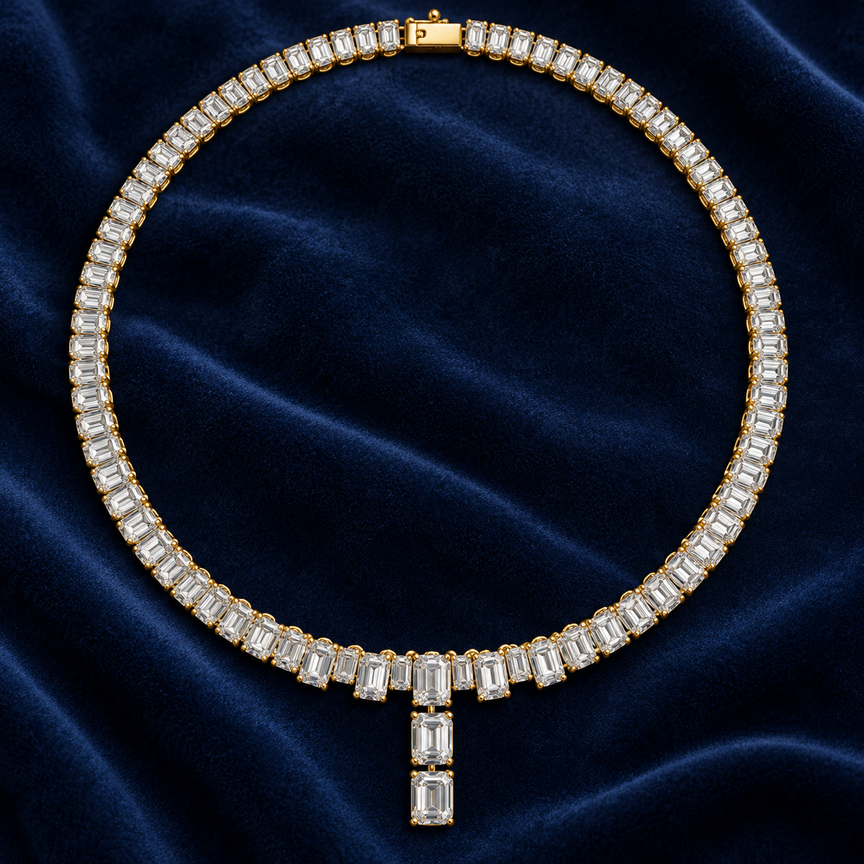 33.30 CTW Emerald-Cut Diamond Y Necklace in 14K & 18K Gold  2. Product Description