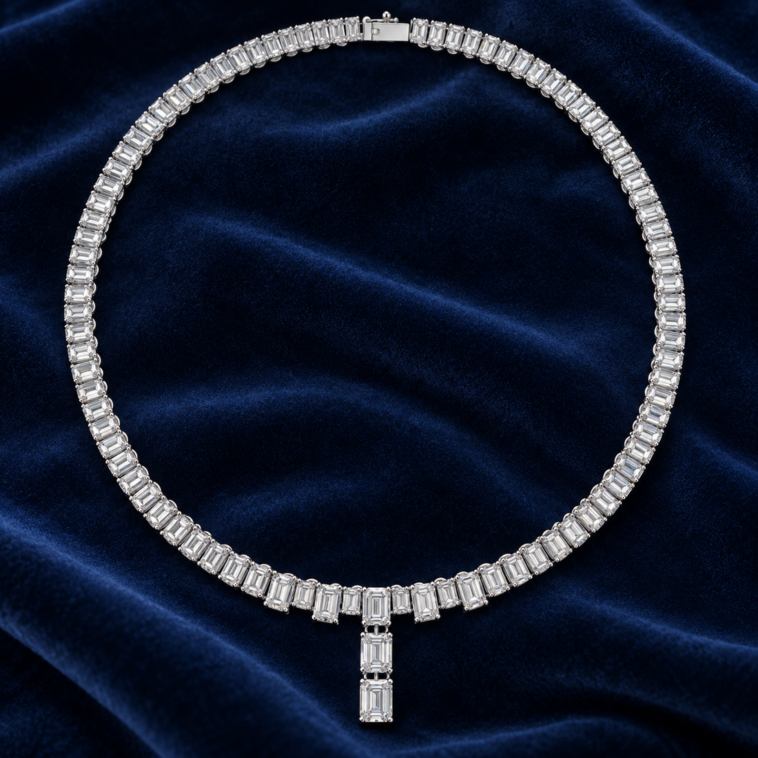 33.30 CTW Emerald-Cut Diamond Y Necklace in 14K & 18K Gold  2. Product Description