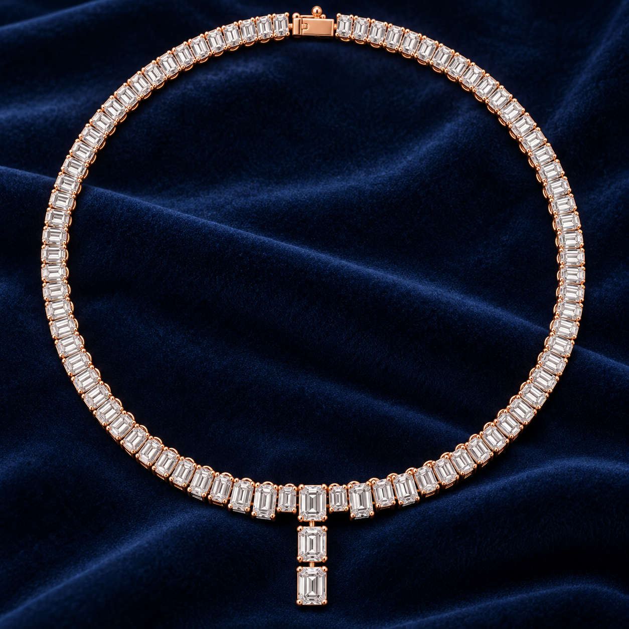 33.30 CTW Emerald-Cut Diamond Y Necklace in 14K & 18K Gold  2. Product Description