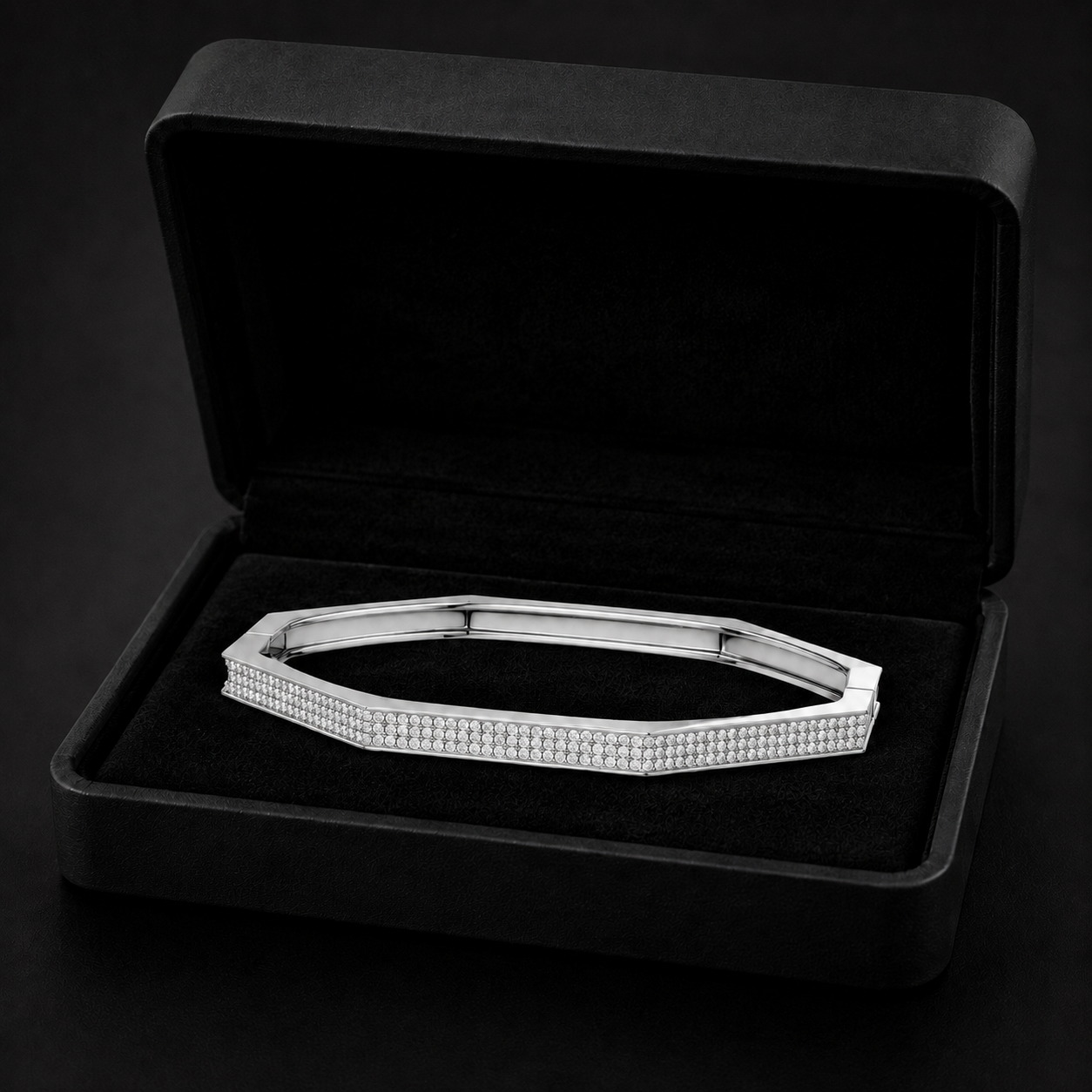1.11 CTW Pave Diamond Men’s Bangle in 14K & 18K Gold For Him