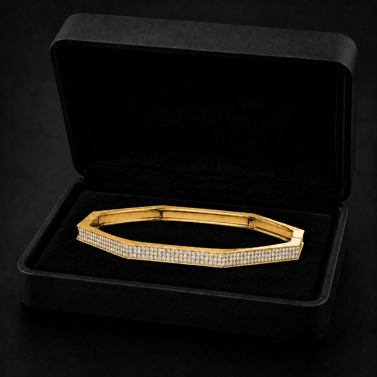1.11 CTW Pave Diamond Men’s Bangle in 14K & 18K Gold For Him