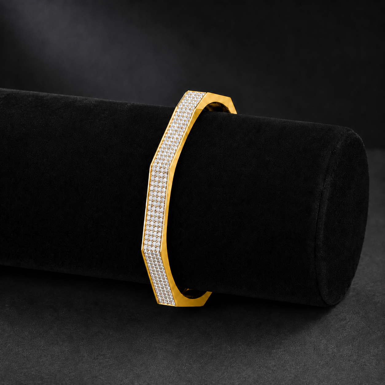 1.11 CTW Pave Diamond Men’s Bangle in 14K & 18K Gold For Him