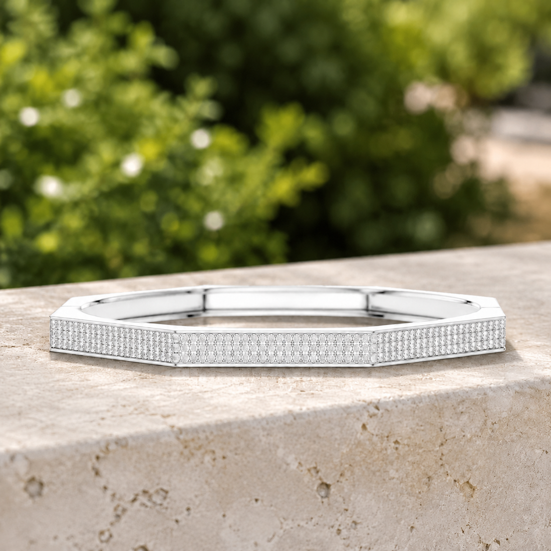 1.11 CTW Pave Diamond Men’s Bangle in 14K & 18K Gold For Him