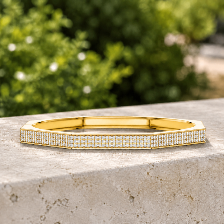 1.11 CTW Pave Diamond Men’s Bangle in 14K & 18K Gold For Him