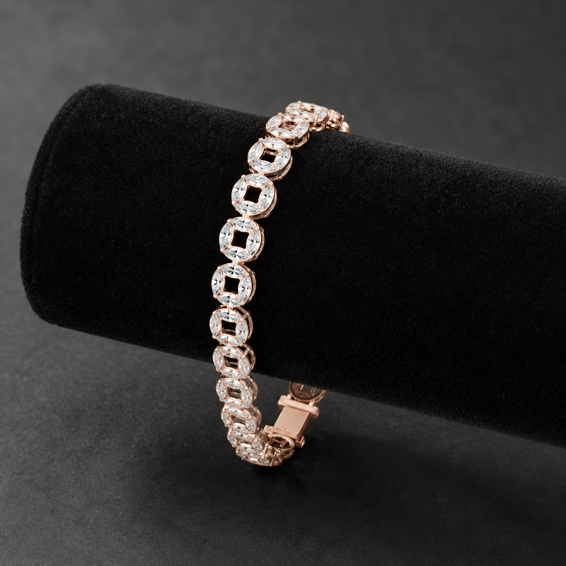 3.40 CTW Marquise Diamond Men’s Bracelet in 14K & 18K Gold