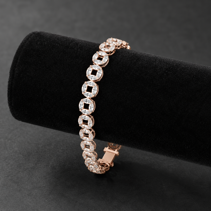 3.40 CTW Marquise Diamond Men’s Bracelet in 14K & 18K Gold