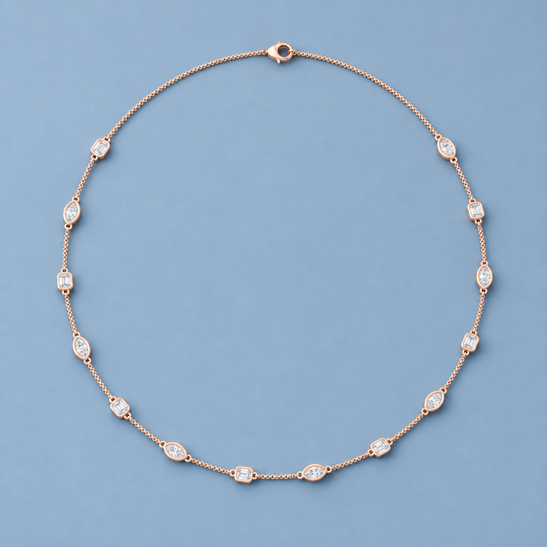 2.80 CTW Emerald & Marquise Diamond Necklace in 14K & 18K Gold