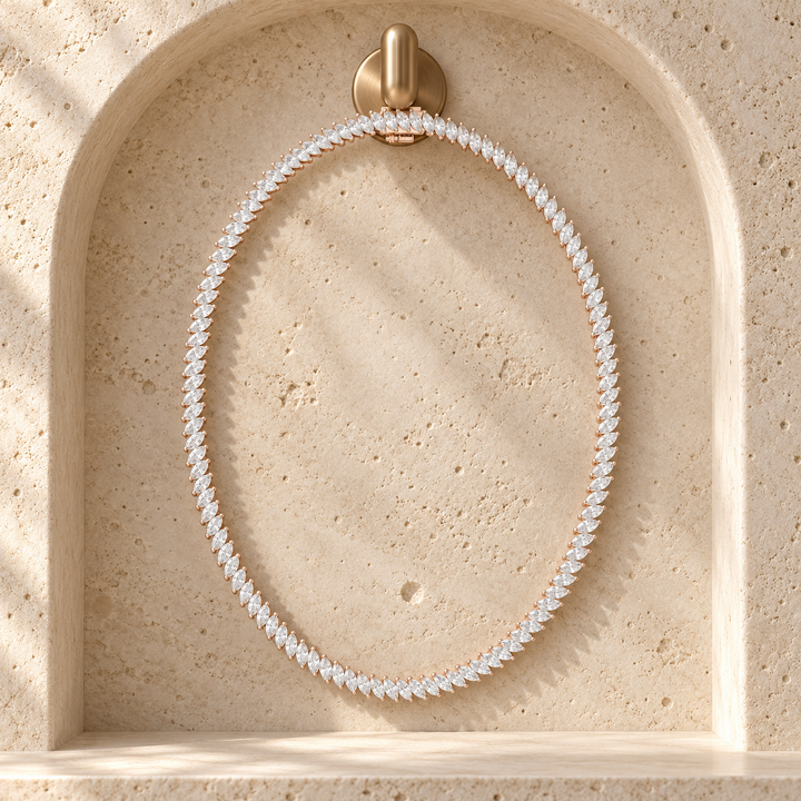 18.60 CTW Marquise Diamond Tennis Necklace in 14K & 18K Gold