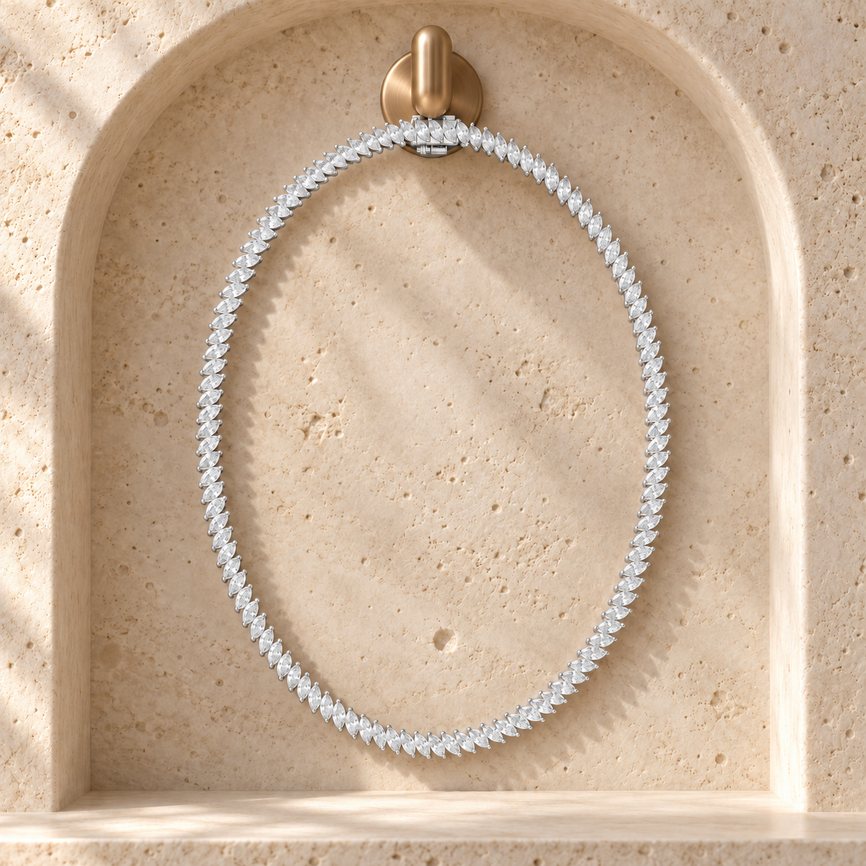 18.60 CTW Marquise Diamond Tennis Necklace in 14K & 18K Gold