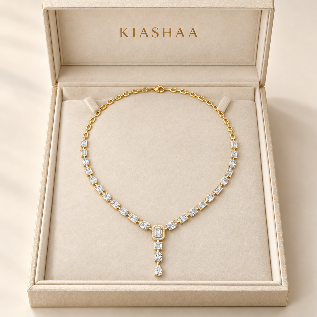 21.18 CTW Multi-Shape Diamond Y Necklace in 14K & 18K Gold