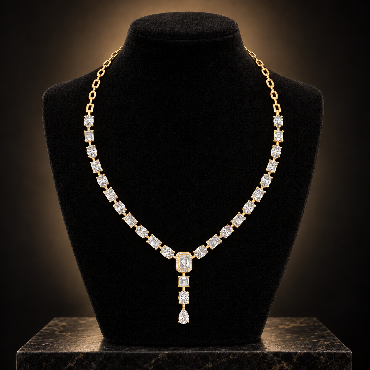 21.18 CTW Multi-Shape Diamond Y Necklace in 14K & 18K Gold