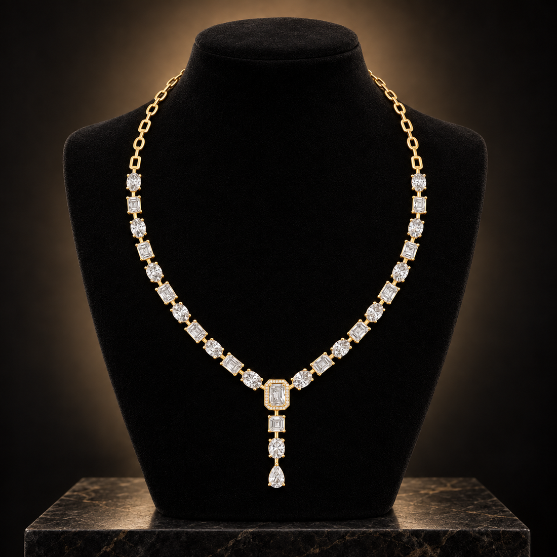 21.18 CTW Multi-Shape Diamond Y Necklace in 14K & 18K Gold