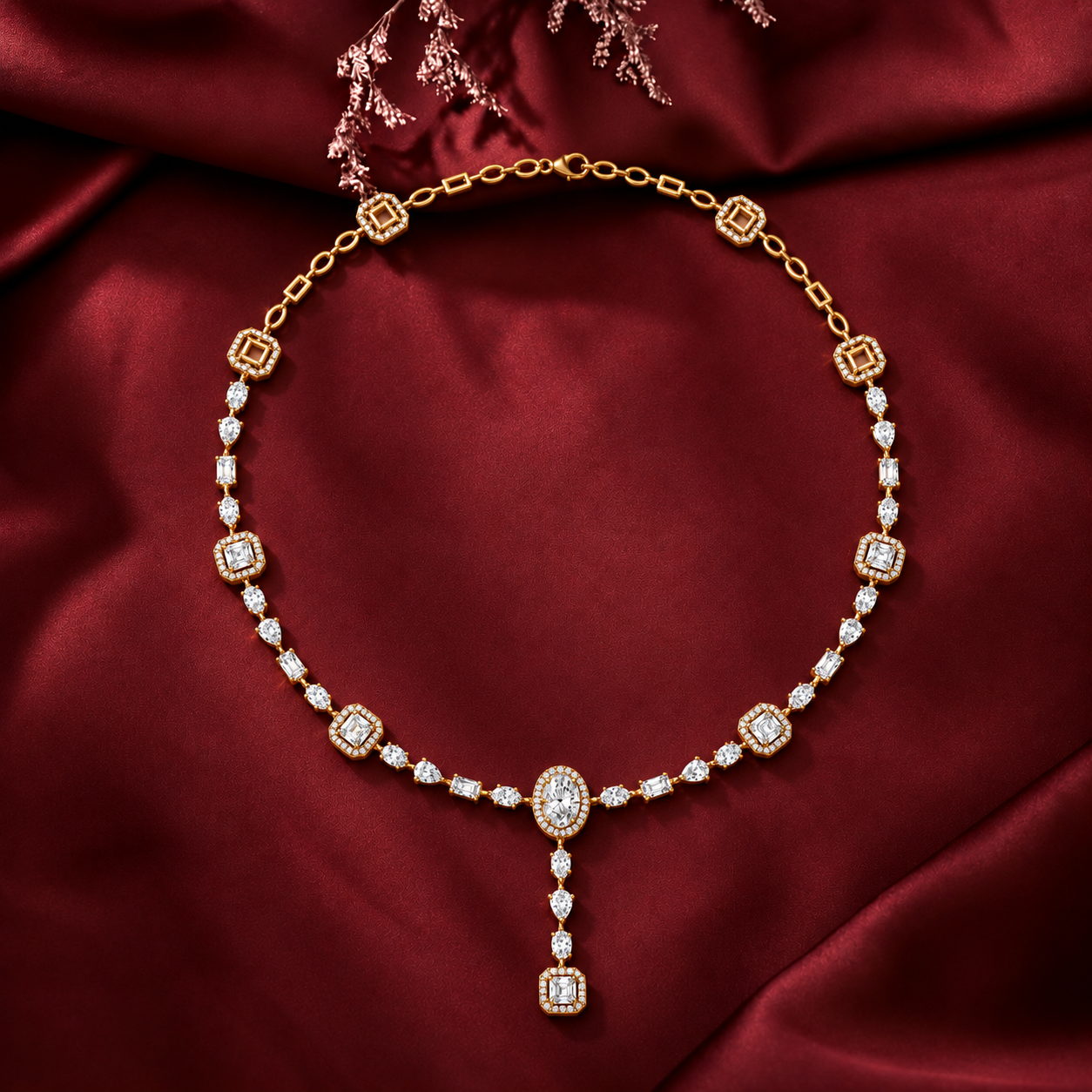 12.06 CTW Multi-Shape Diamond Y Necklace in 14K & 18K Gold